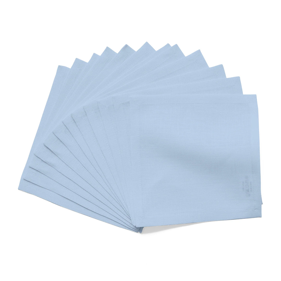 Sky Blue 100% Linen Cocktail Napkins