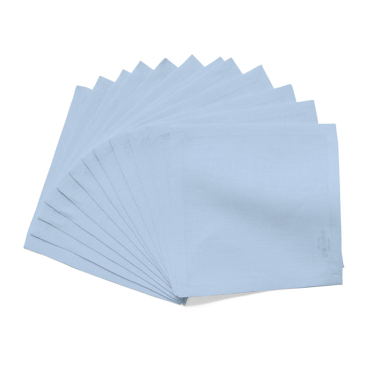Sky Blue 100% Linen Cocktail Napkins