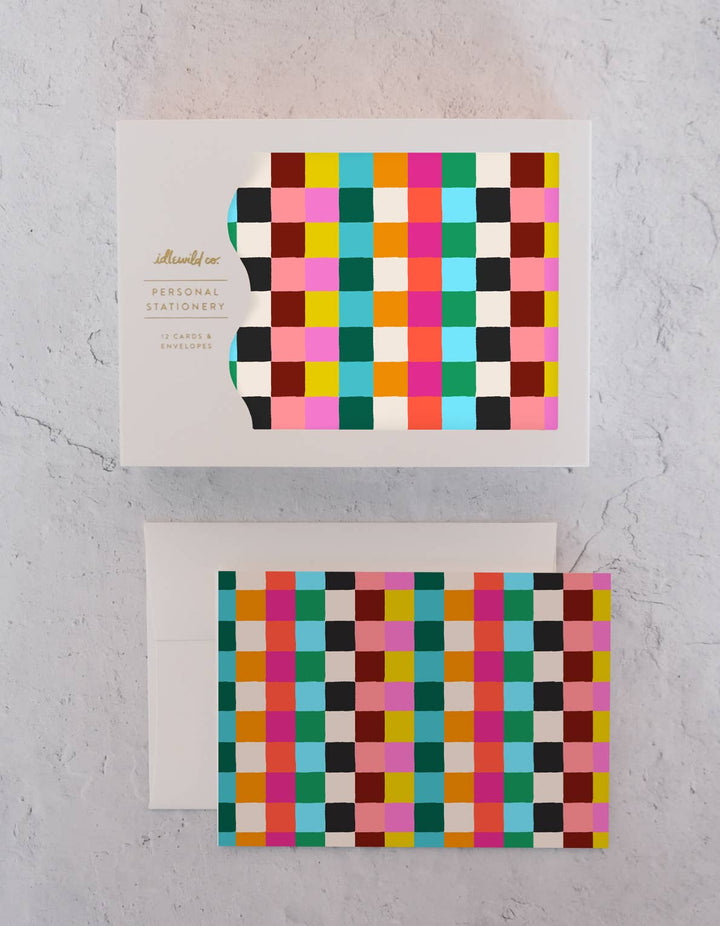 Rainbow Bright Checks Notecards