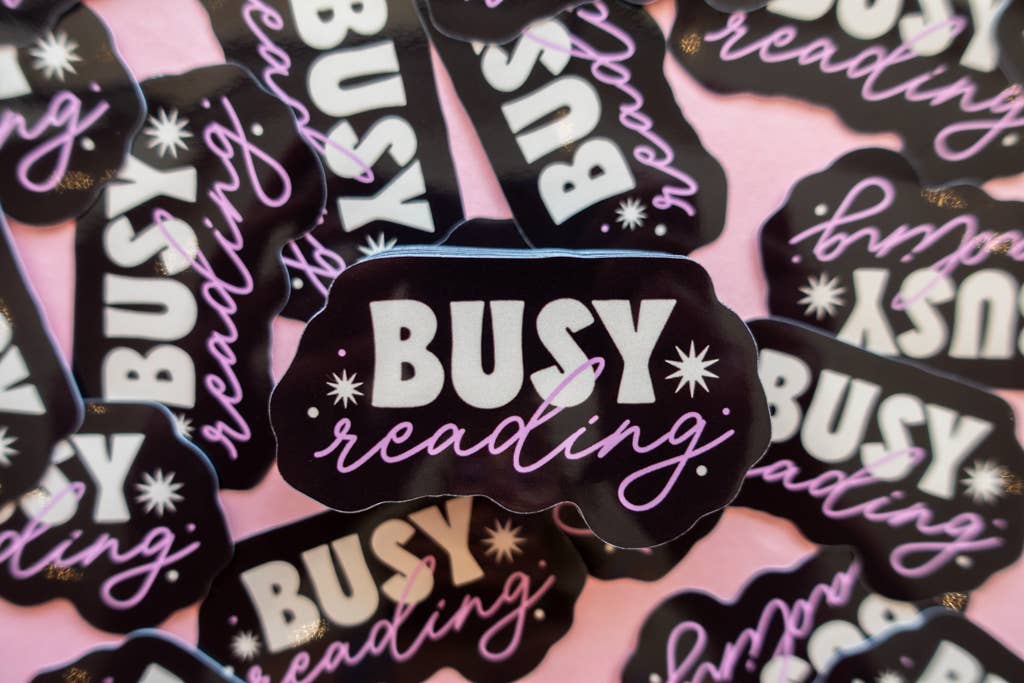 Busy Reading Sticker: Periwinkle