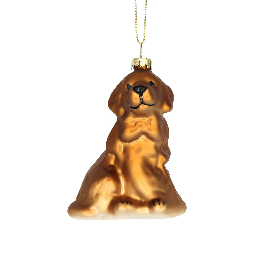 Golden Dog Handcrafted Glass Ornament
