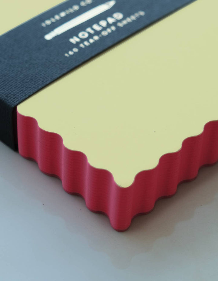 Citron + Hot Coral Edge Mini Wave Shaped Notepad