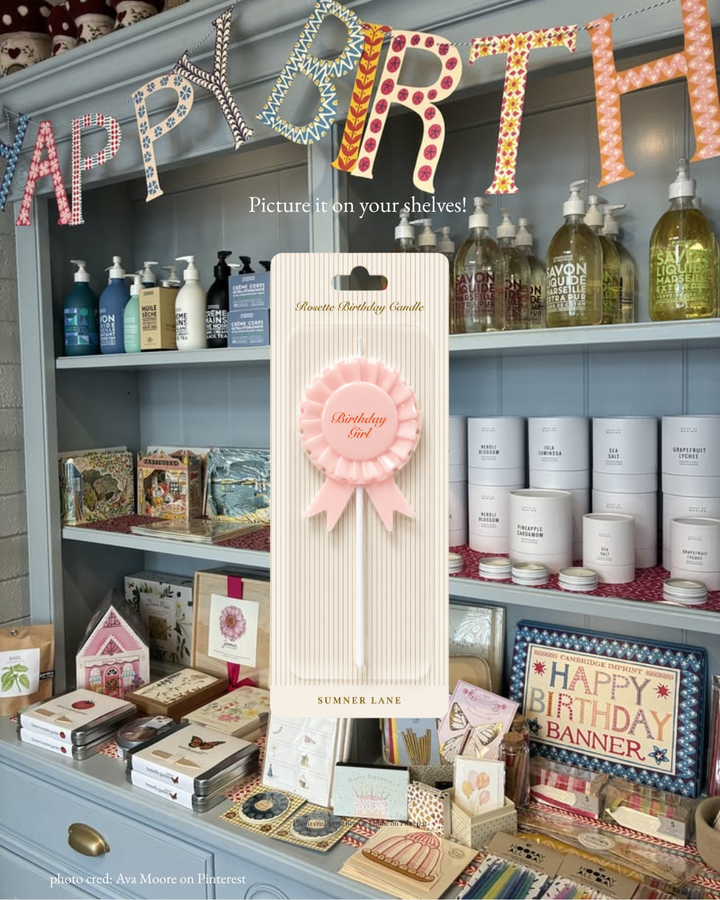 Birthday Girl Rosette Candle