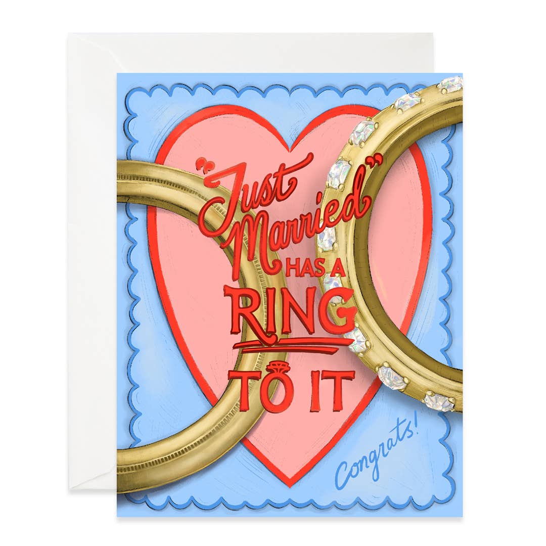 Just Married Rings Card