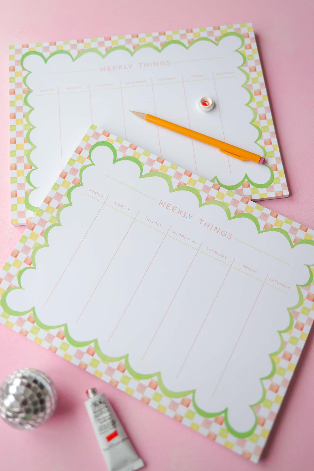 Whimsical Checker Print Notepad