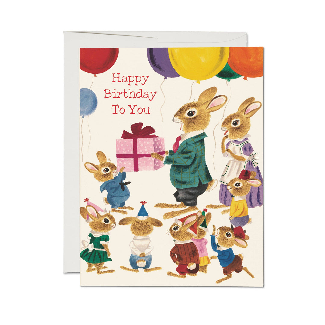 Rabbit Party Card