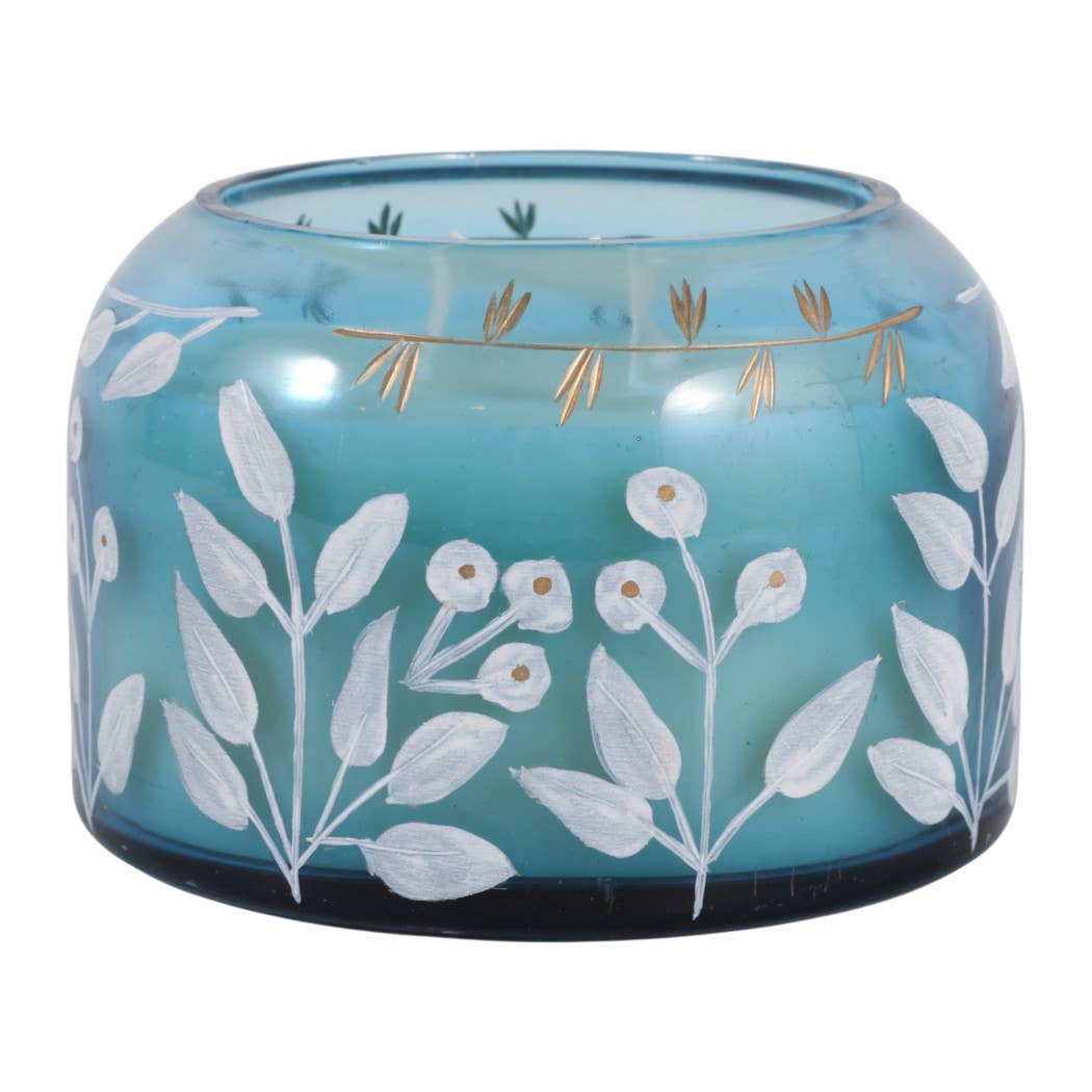 Jasmine Floral Blue Candle