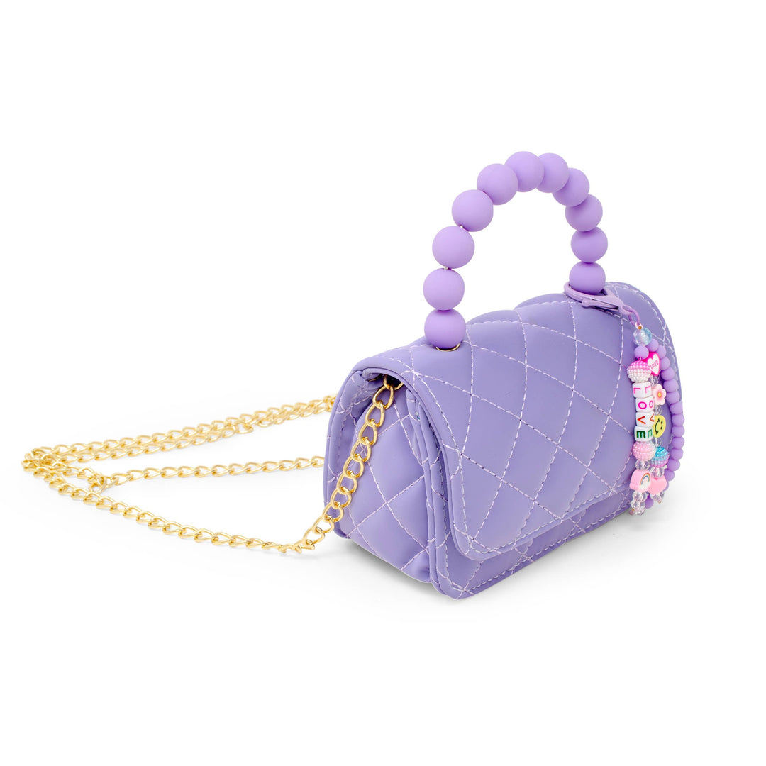 Purple Pearl Handle Handbag for Kids
