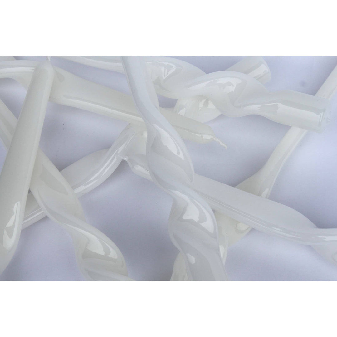 Ice White Twist Taper Candles