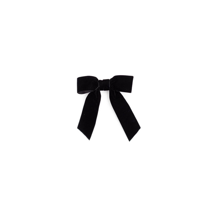 Black Delora Velvet Bow Barrette