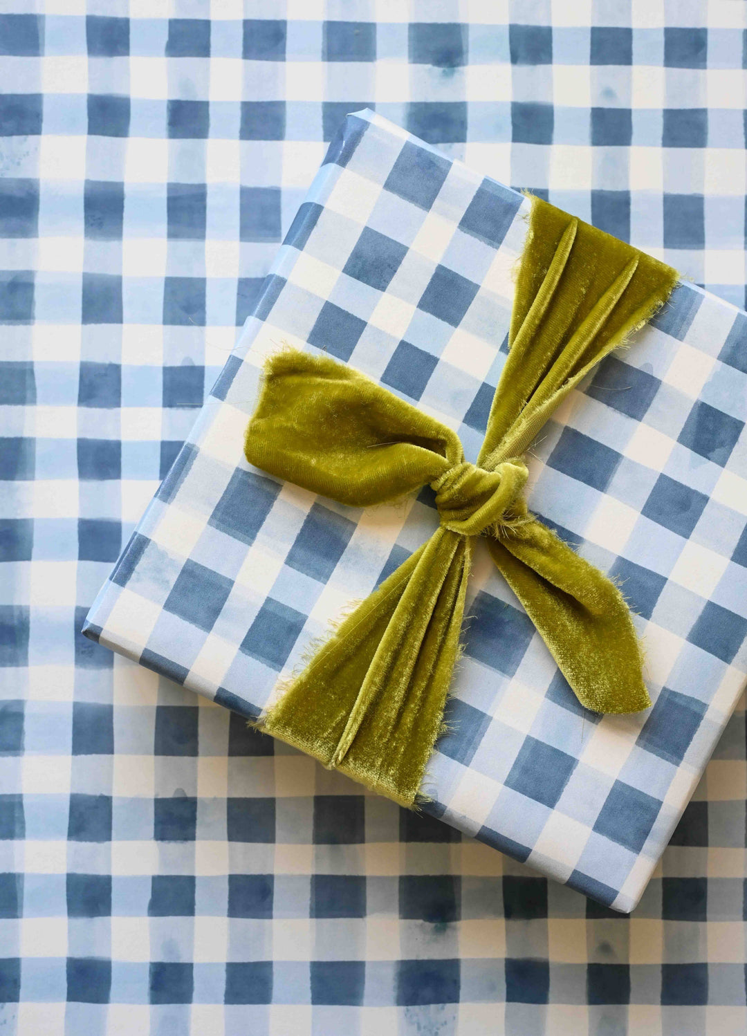 Bramble Blue Gingham Gift Wrap