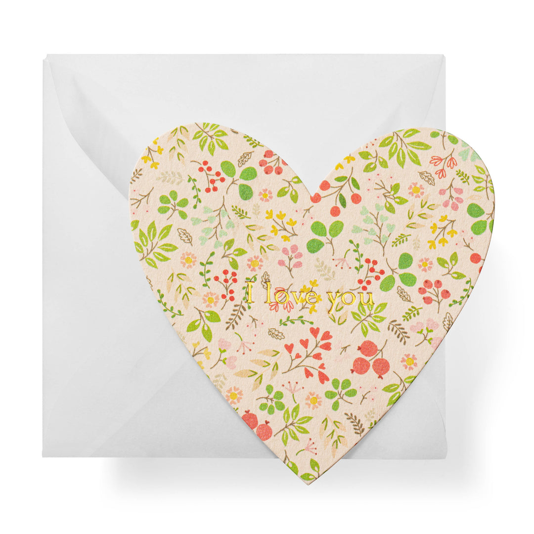 Love You Floral Heart Gift Enclosure