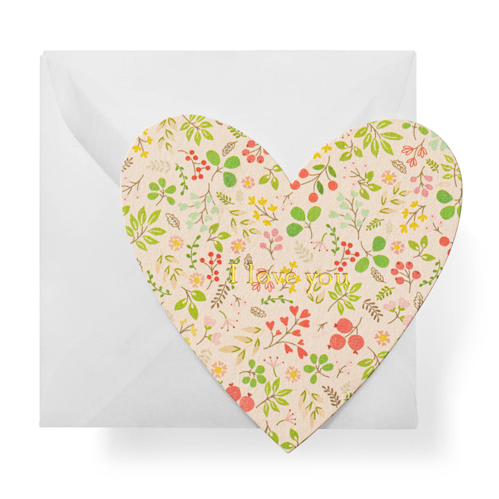 Love You Floral Heart Gift Enclosure