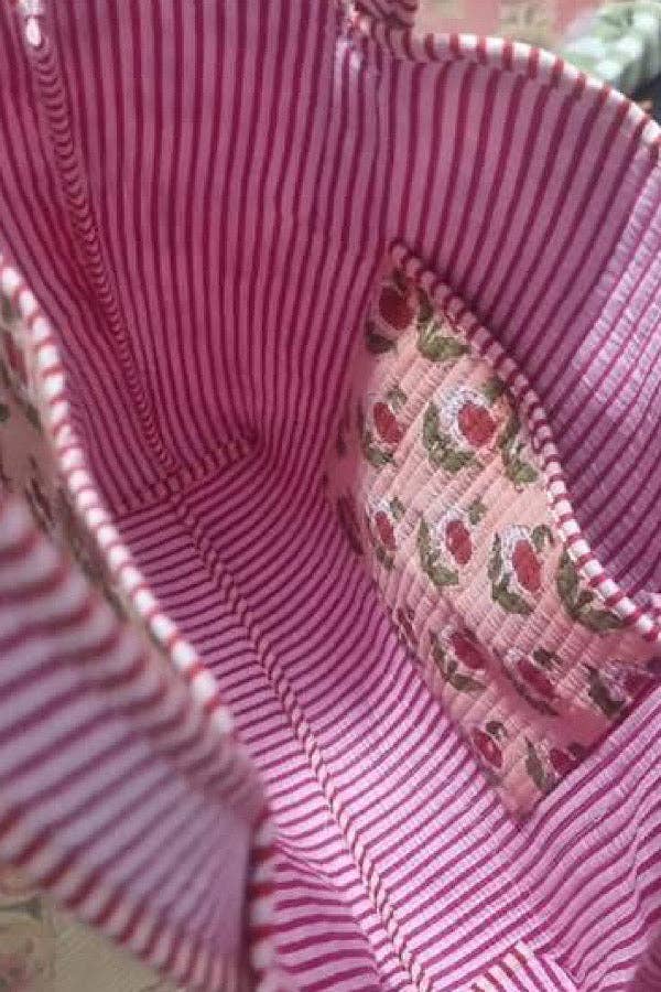 Cider Bloom Pink Scalloped Tote Bag