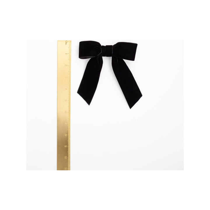 Black Delora Velvet Bow Barrette
