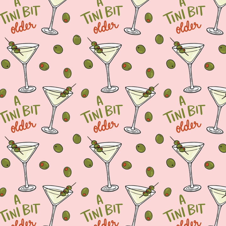 Dirty Olive Martini Birthday Wrapping Paper Roll