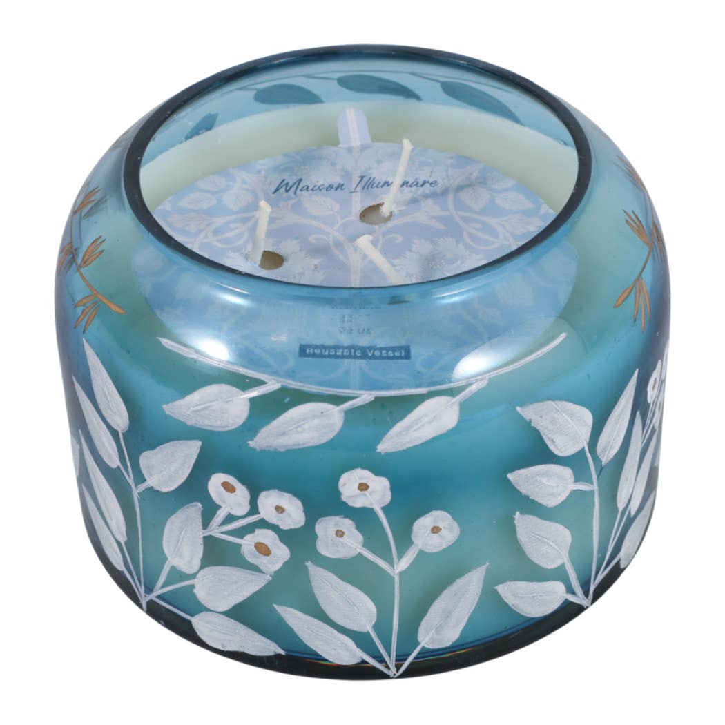 Jasmine Floral Blue Candle