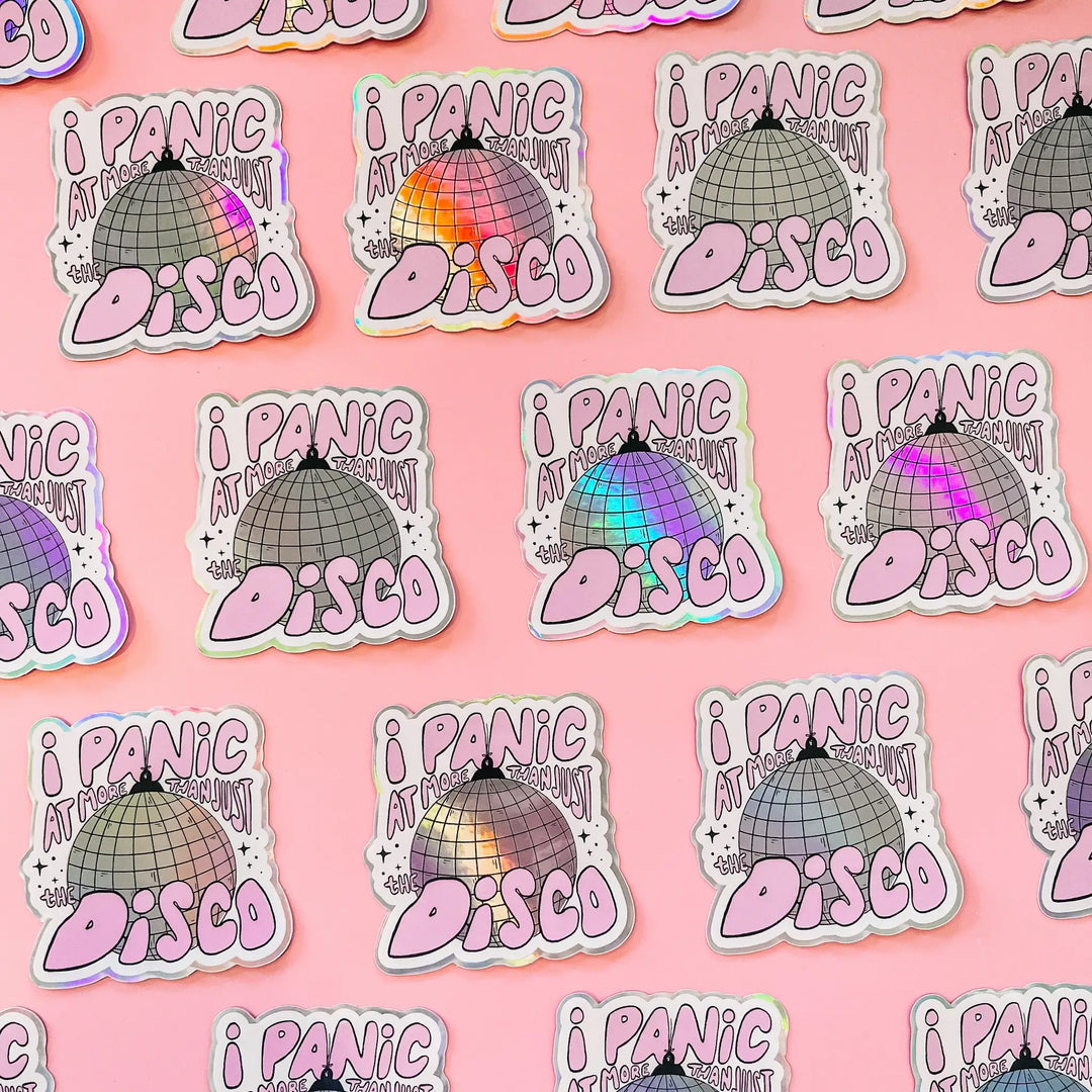 Holographic Panic at More Than Just The Disco Sticker