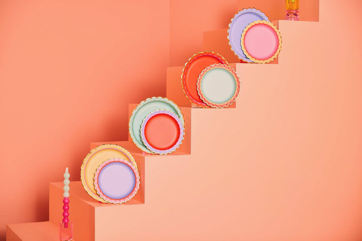 Rainbow Ric Rac Plates