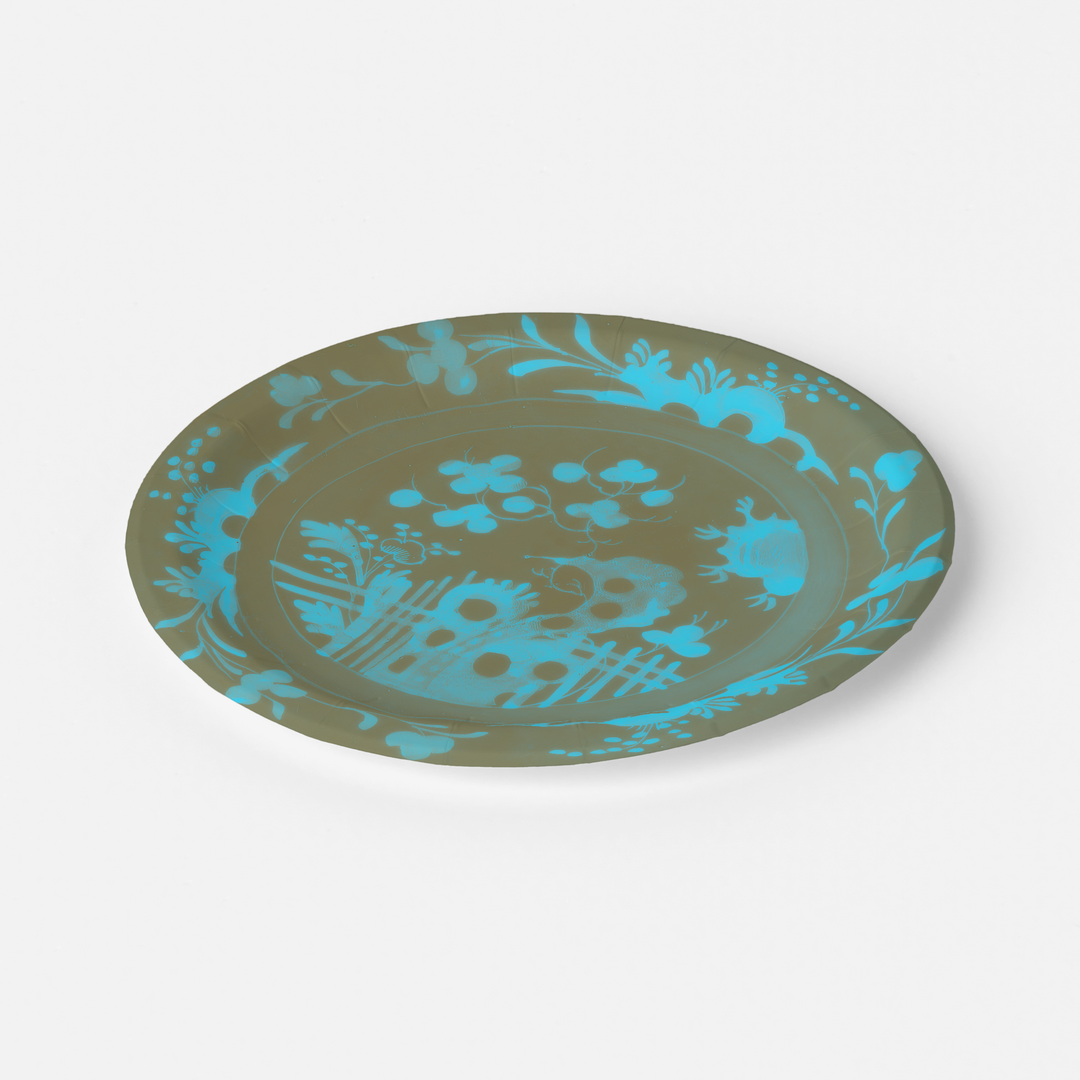La Chinoiserie Teal Paper Plate