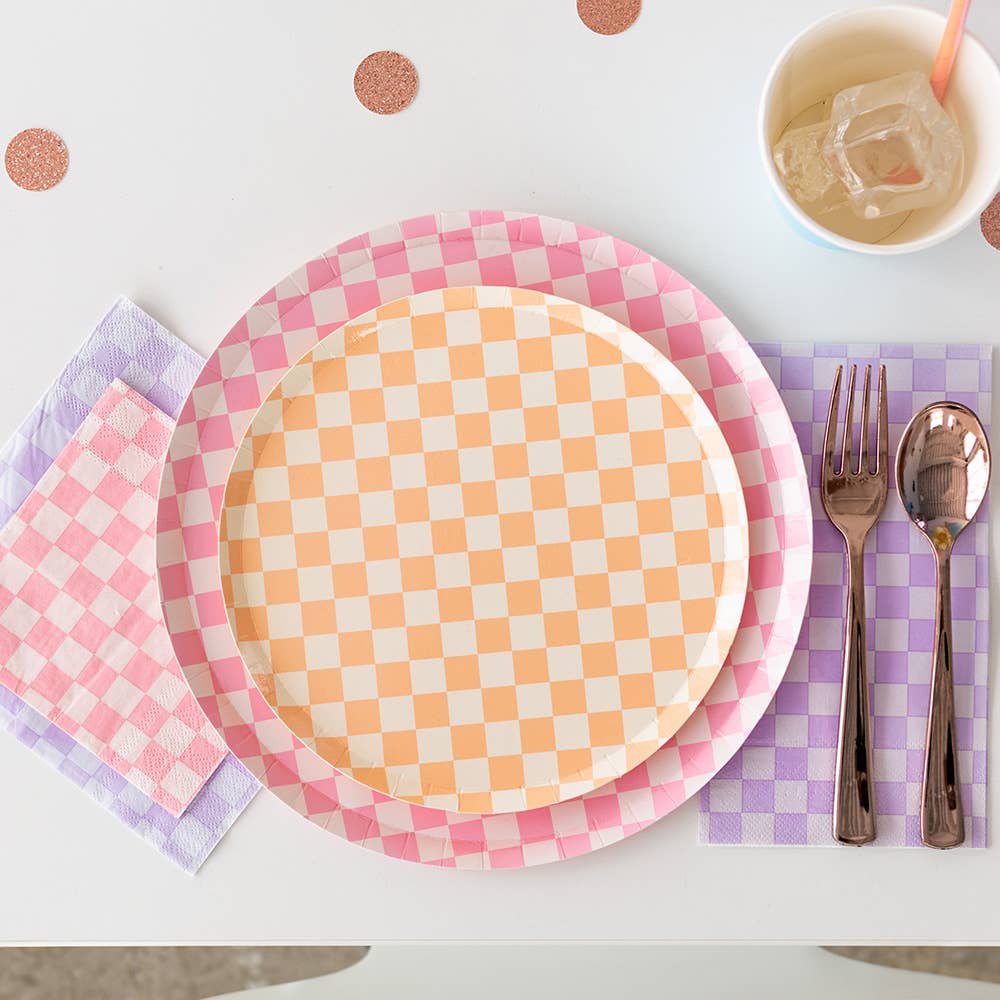 Out of the Blue Checkered Dessert Plates