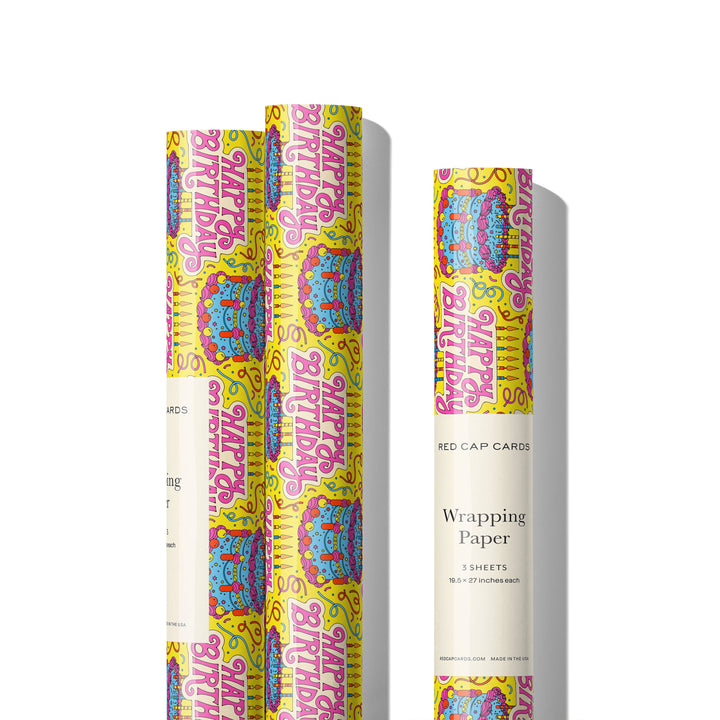 Cake and Confetti Wrapping Paper