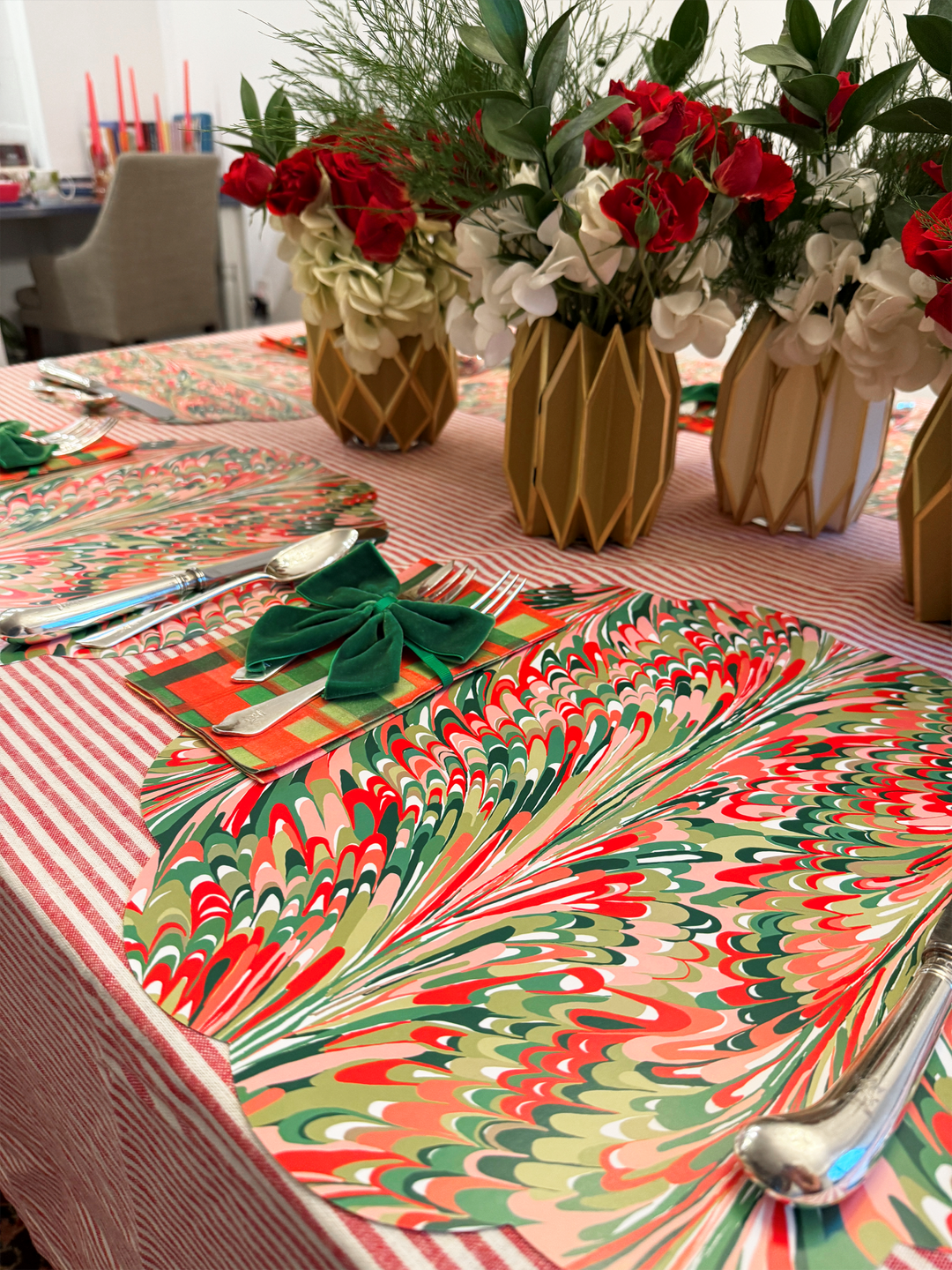 Holiday Plaid Linen Paper Napkin