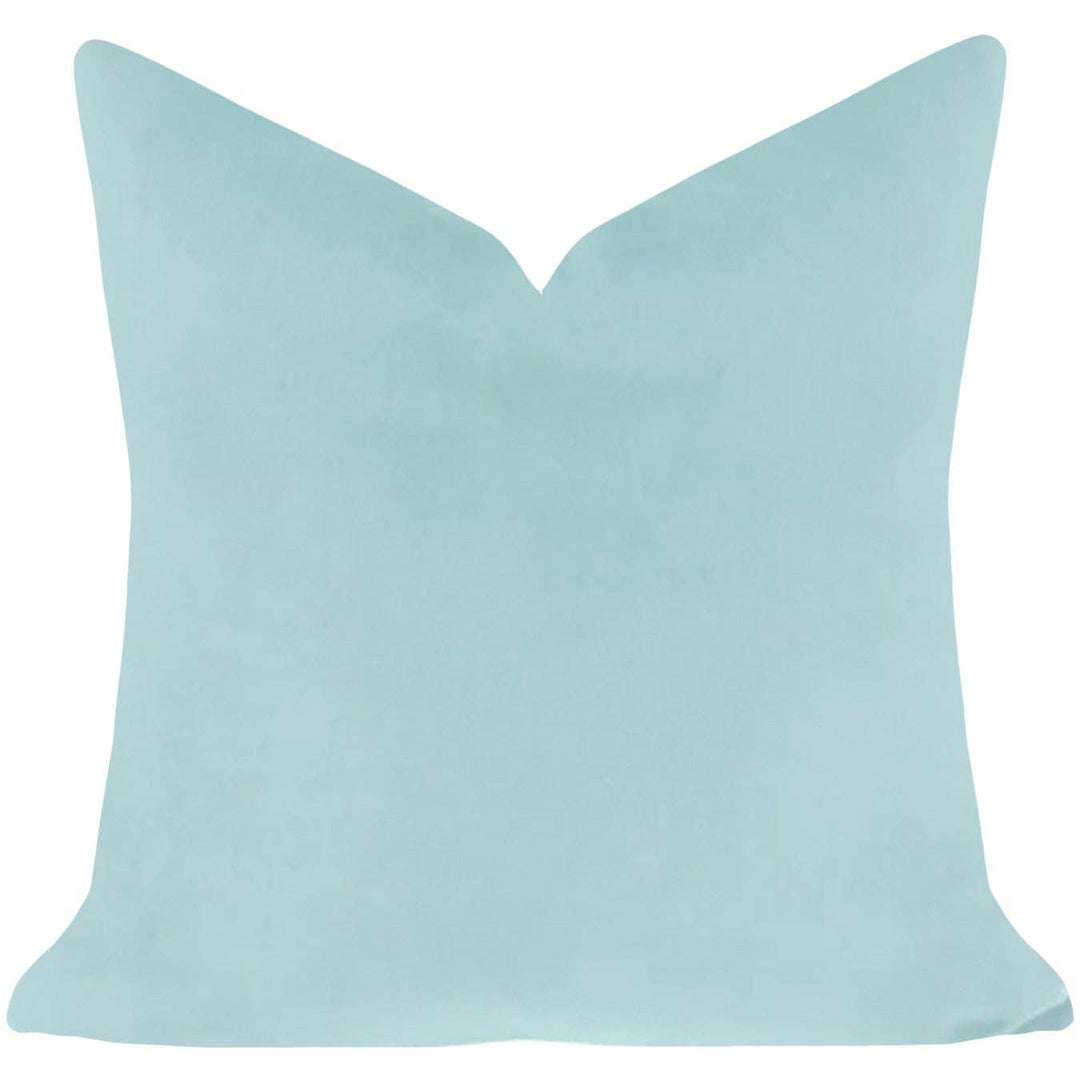 Spa Blue Solid Velvet Pillow