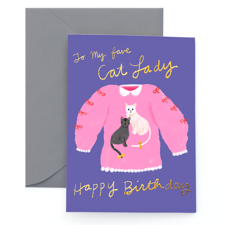 Cat Lady Birthday Card