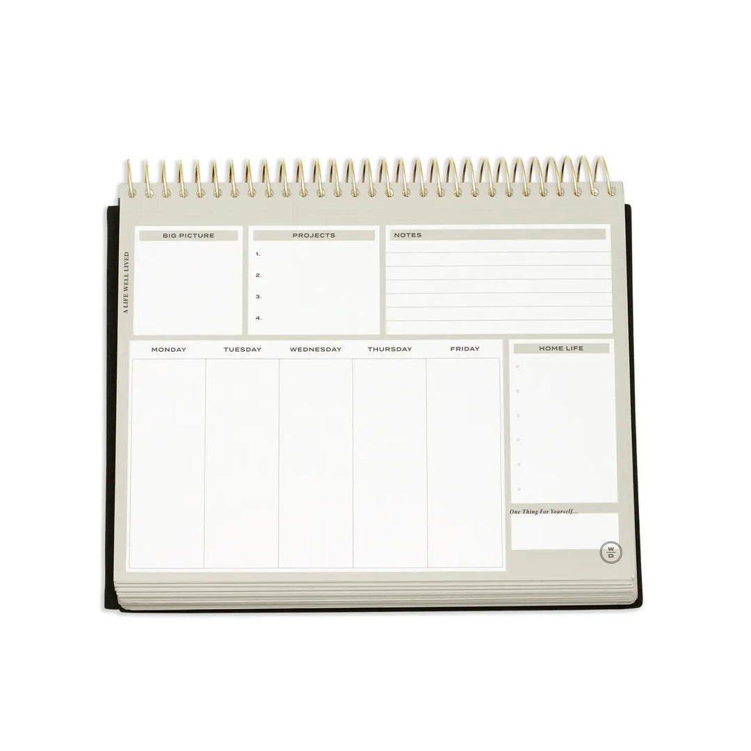 Linen Stay On Track Desktop Notepad