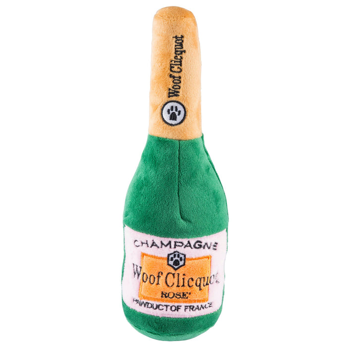 Woof Clicquot Rose' Champagne Bottle Squeaker Dog Toy: Small