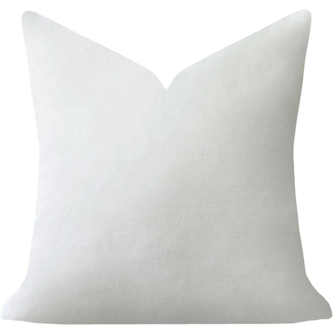 White Solid Velvet Pillow