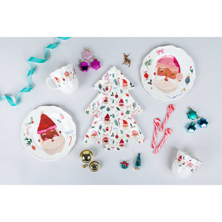 Melamine Santa Christmas Tree Platter