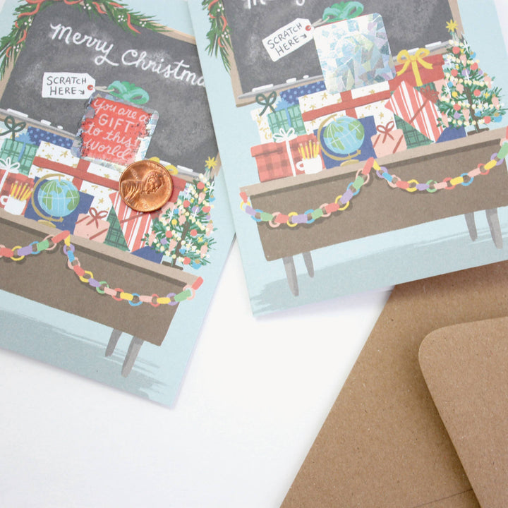 Scratch-off Teacher Christmas Card