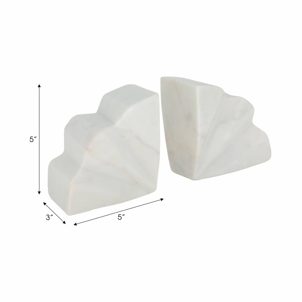 White Marble Bookends