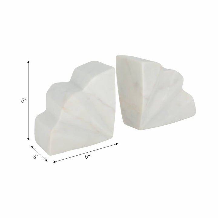White Marble Bookends