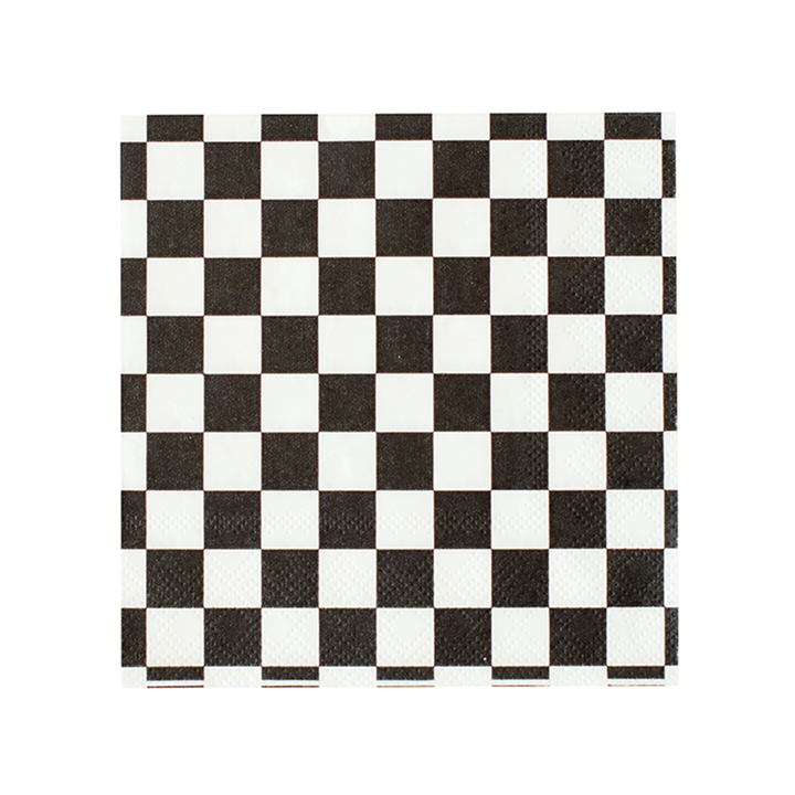 Tickle Me Pink Checkered Cocktail Napkins