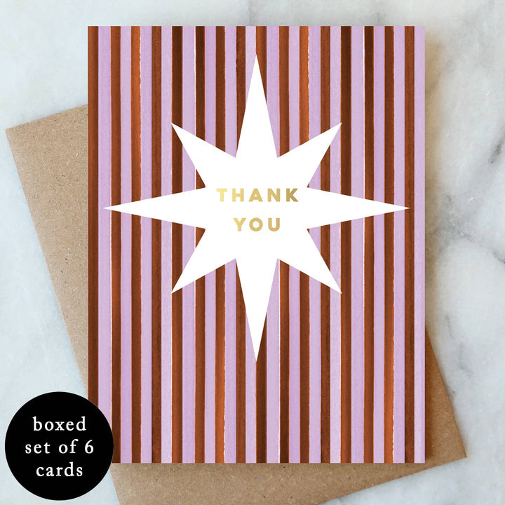 Lavender Stripe Greeting Box Set of Card