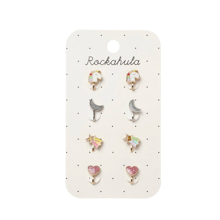 Rainbow Unicorn Clip On Earrings
