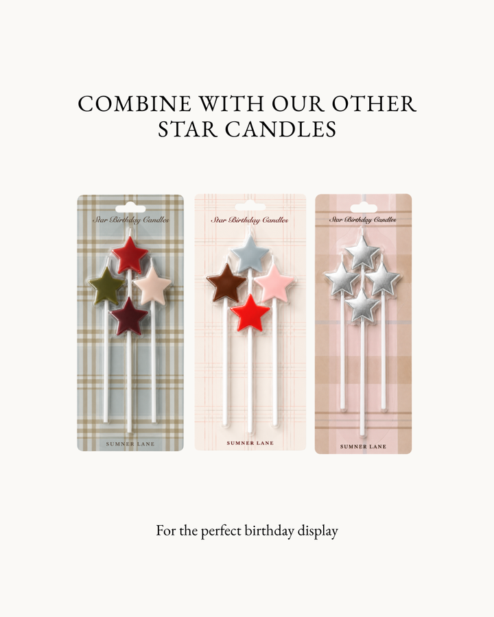 White Plaid Star Candles