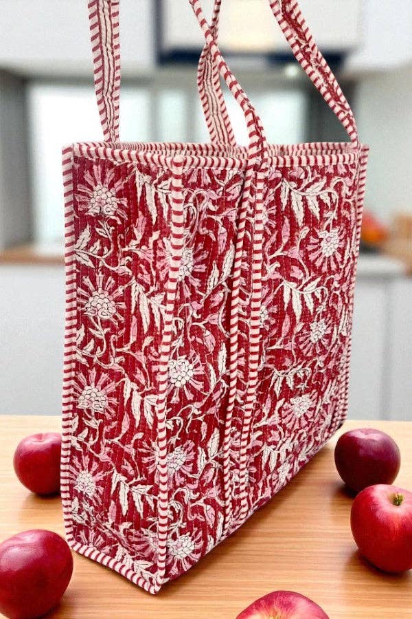 Hampton Red Floral Tote Bag