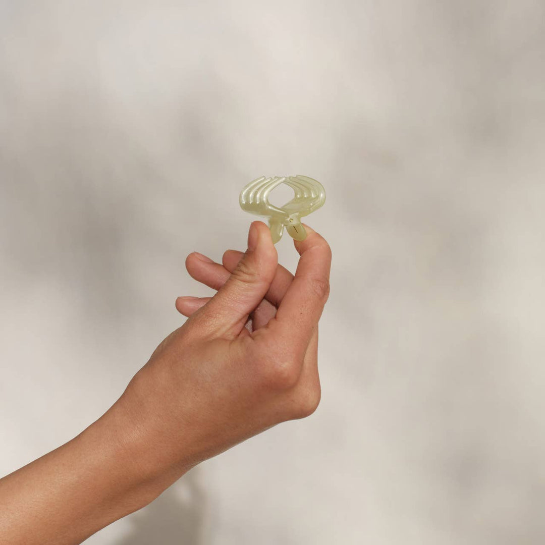 Mini Jelly Cloud Clips- Cream & Butter Yellow