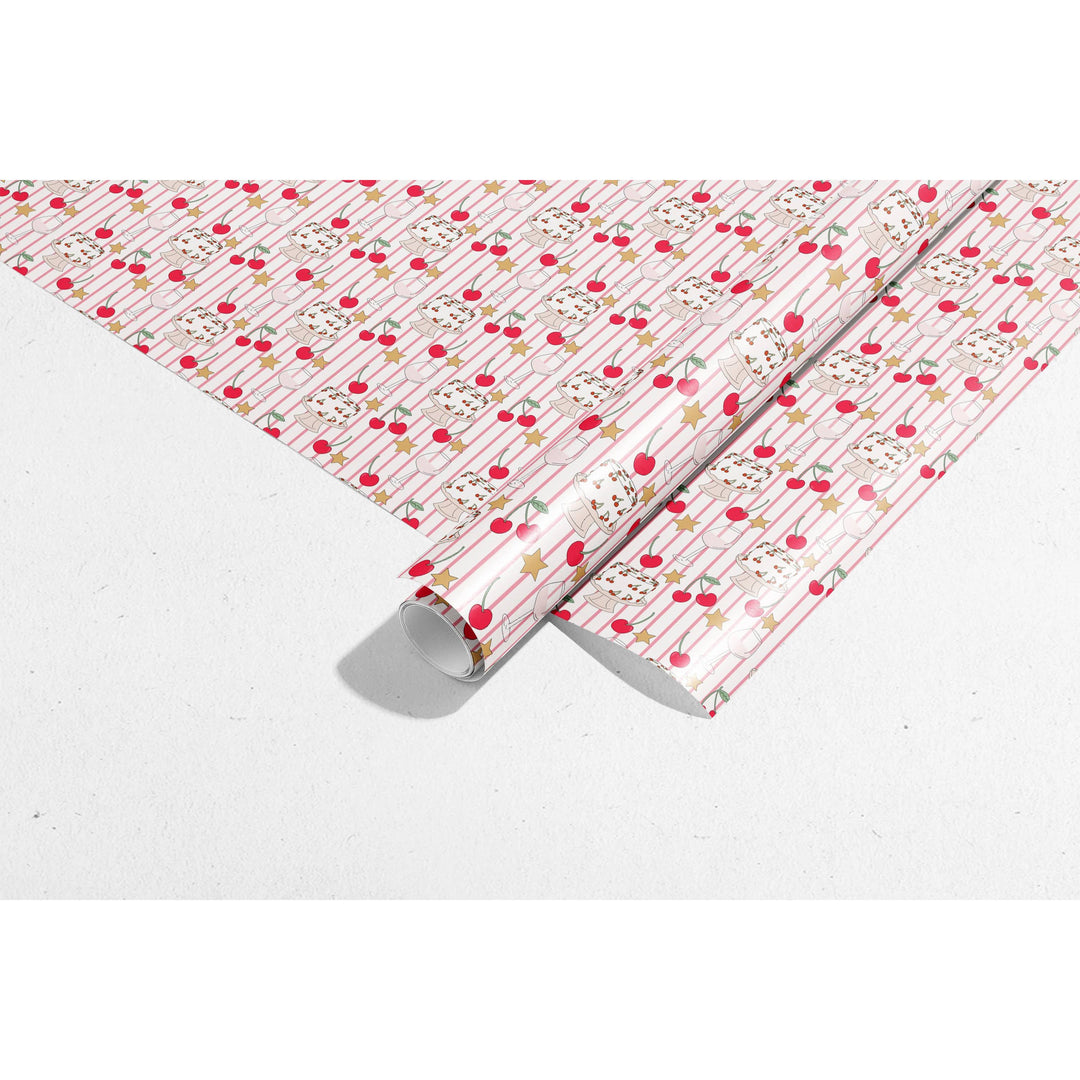 Cherry Stripes Gift Wrap Rolls