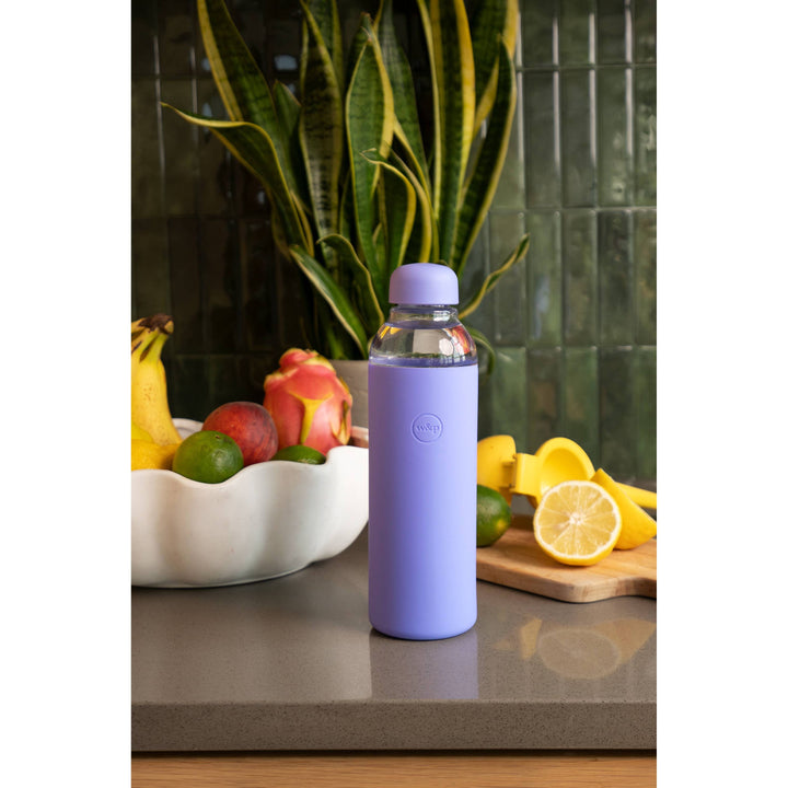 Lavender Reusable Glass Water Bottle