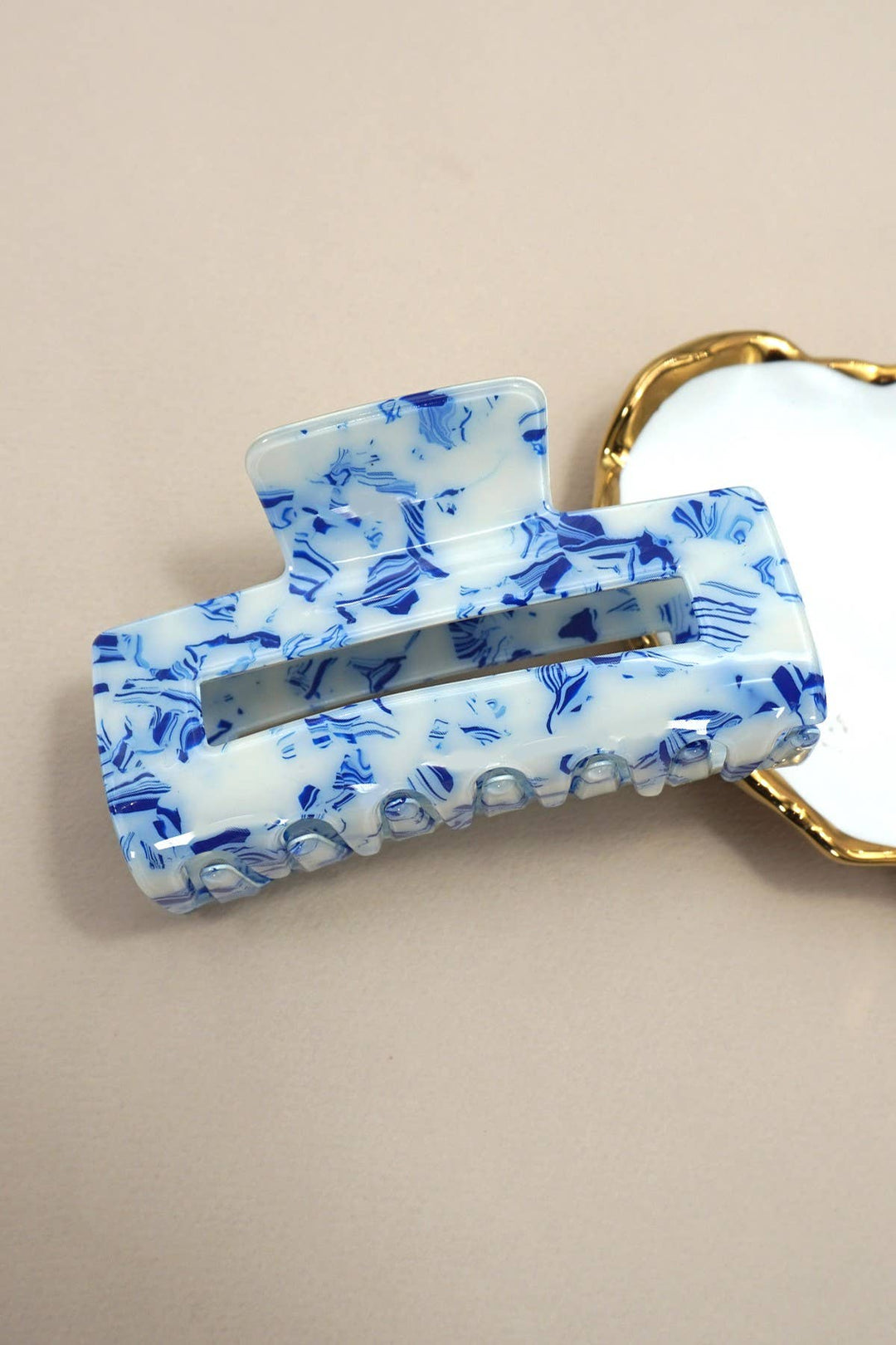 White Marble Hair Clip