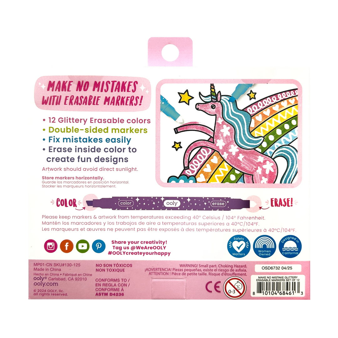 Make no Mistake! Glittery Erasable Markers