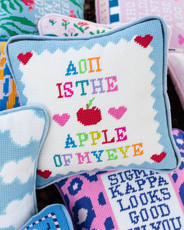 Sorority Needlepoint Pillow: Phi Mu