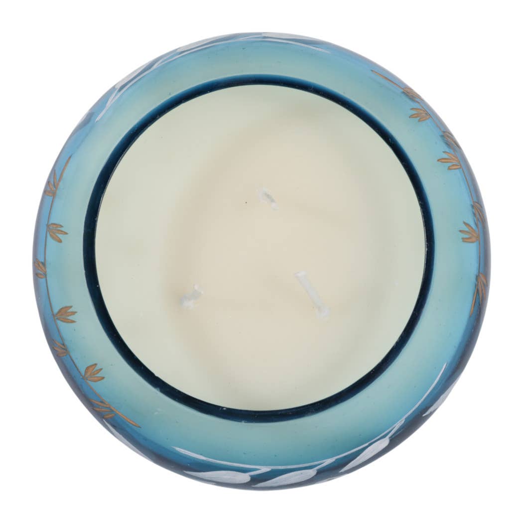 Jasmine Floral Blue Candle