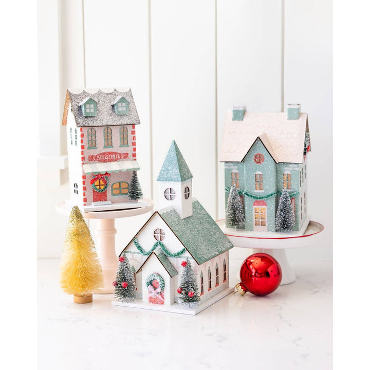 Village Christmas Paper House Decoration