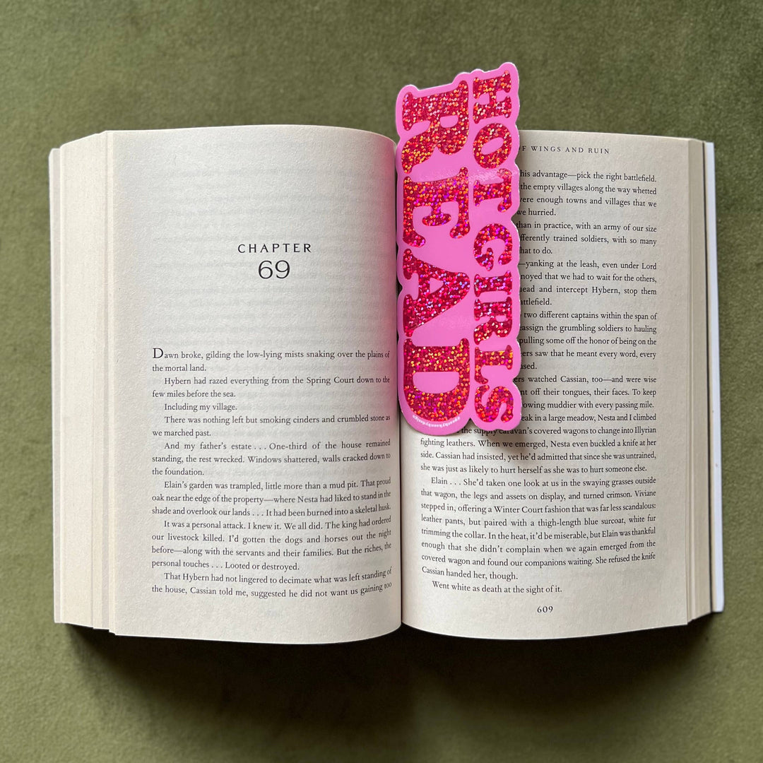 Hot Girls Read Glitter Bookmark